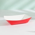 thumbnail image 1 of Disposable Snack Trays, Colored Paper Food Boats with Coated Interior, No-Fold Open Containers for BBQ, Hot Dogs, Food, Picnic Parties and Casual Gatherings, 1 of 3