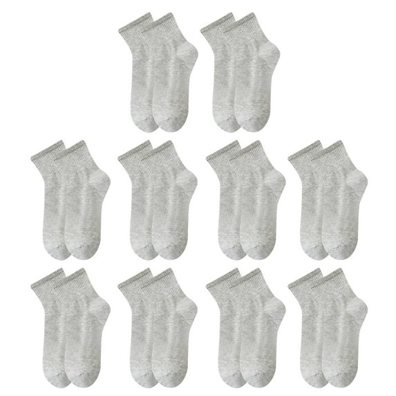 Disposable Socks 10 Pairs Convenient Solid Color Cotton Socks Mid Tube Socks Compressed Socks for Travel Gray