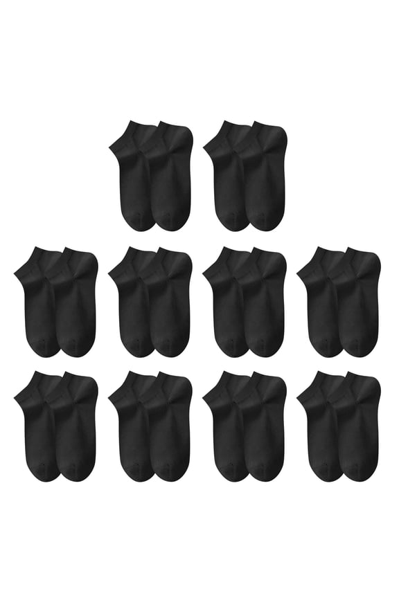 Disposable Socks 10 Pairs Convenient Solid Color Cotton Socks Short Socks Compressed Socks for Travel Black