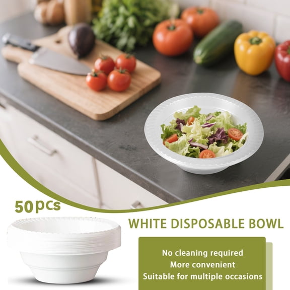 Disposable Soup Bowl, 6 Inch Disposable Bowl, Round Bowl, Suitable For Parties And Outdoor Gatherings, 100pcs Picnic Essentials