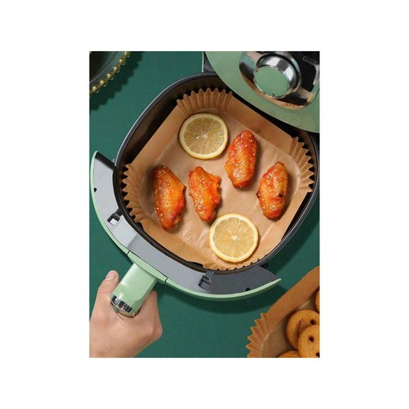 Disposable Square & Round Air Fryer Parchment Paper Liners, Non-Stick Baking Cooking Sheets for Kitchen, BBQ, Outdoor, Back to School