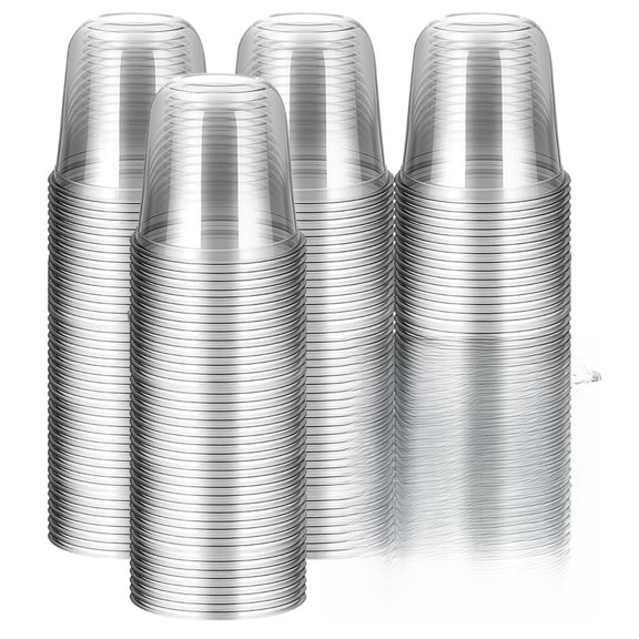 Disposable Stemless Clear Plastic  NATURAL Arc Plant Based wine glasses For Parties Wedd