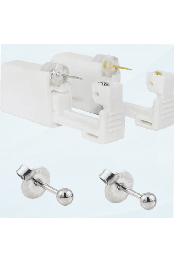 Disposable Sterile Ear Piercing Unit Cartilage Tragus Helix Piercing Gun NO Pain Piercer Tool Machine Kit Stud Choose Design (Pair 300,Silver Ball)