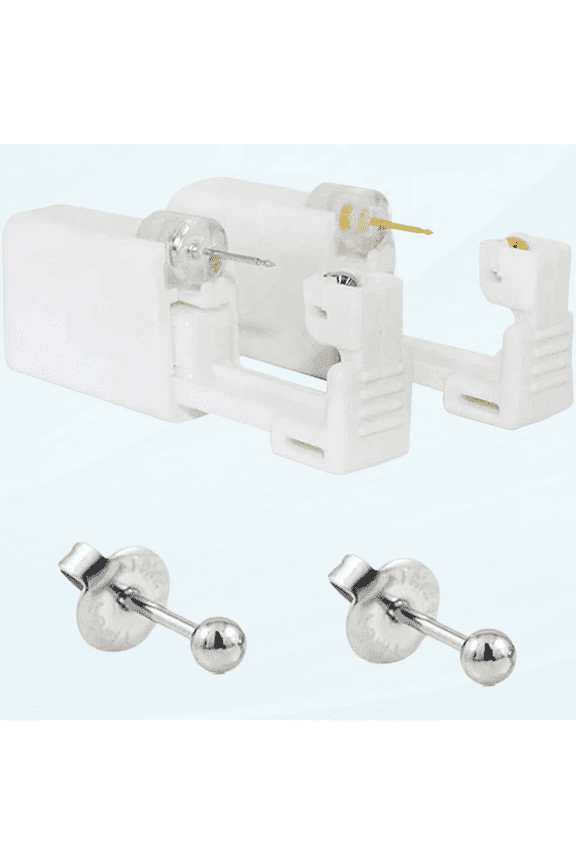Disposable Sterile Ear Piercing Unit Cartilage Tragus Helix Piercing Gun NO Pain Piercer Tool Machine Kit Stud Choose Design (Pair 300,Silver Ball)