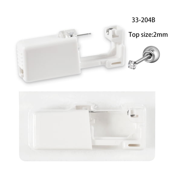 Disposable Sterile Stainless Steel Zircon Second Generation Push-in Ear Piercing Unit Crystal Ear Tragus Helix Piercing Kit 33-204B