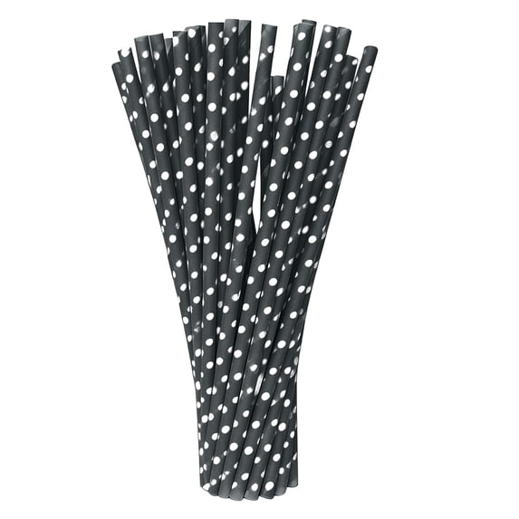 Disposable Straws, Paper Straws, Drink Straws Cocktail, Cocktail Straws, Black Polka Dot, Summer Party Decorations, Birthday Party Decor, Party Supplies, 100 Pc