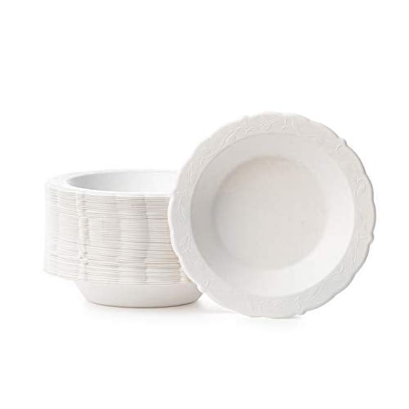 Disposable Sugar Cane Bagasse Bowls By Posh Setting  100% Compostable, Eco-friendly Natural Sugarcane Fiber Paper Bowls  Biodegradable Bowls For Parties, Weddings, Thanksgiving & More [216-Pack]