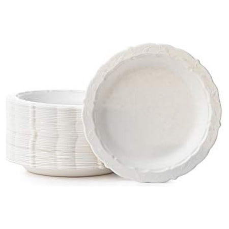 Disposable Sugar Cane Bagasse Plates – 100% Compostable, Eco-friendly Natural Sugarcane Fiber Paper Plates 7.5” Biodegradable Plates For Parties, Weddings, Thanksgiving & More [216-Pack] Posh Setting