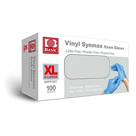 Disposable Synmax Hybrid Nitrile Vinyl Exam Gloves -Blue - XL