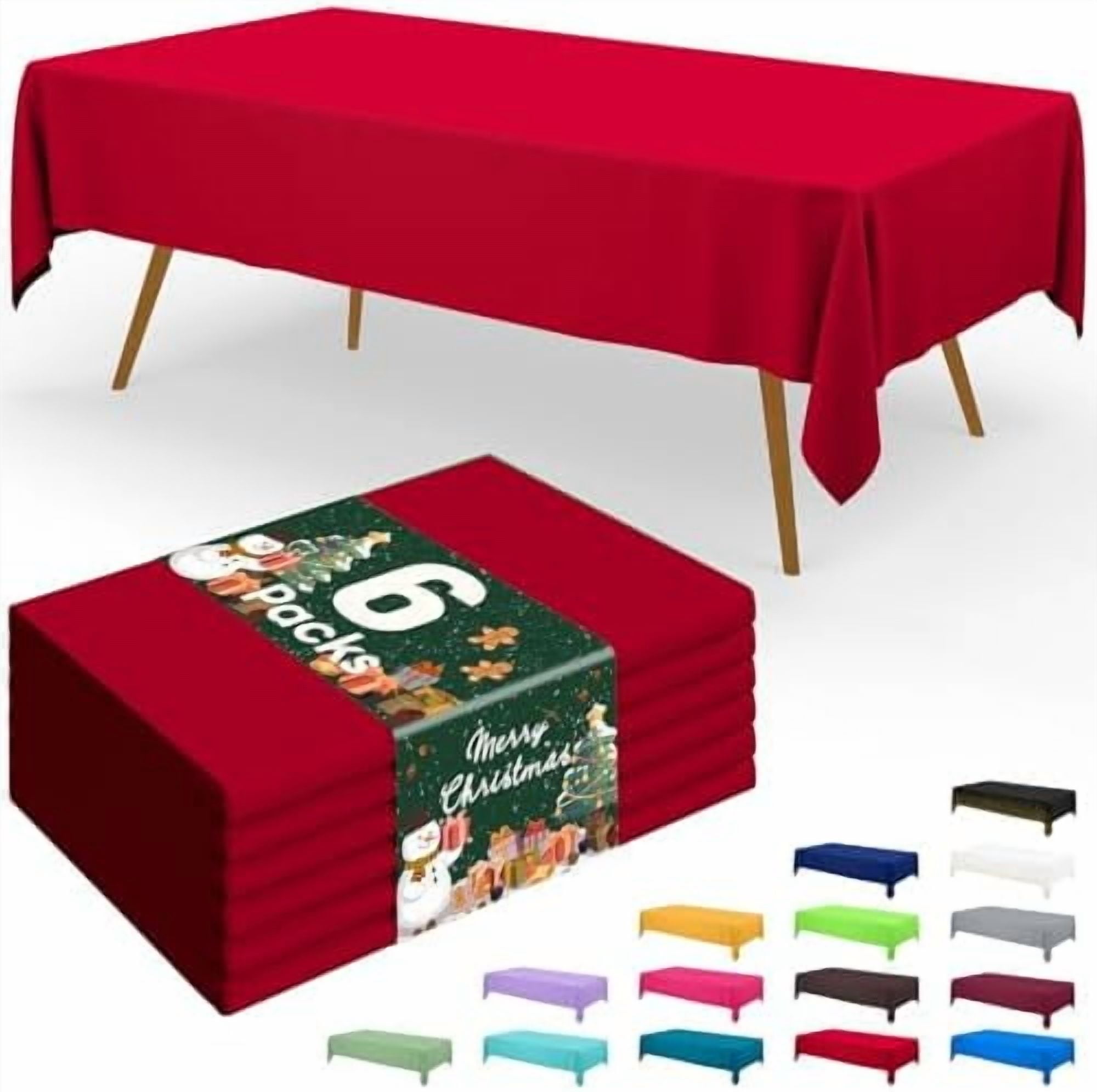 Disposable Table Cloth - 6 Pack, 54 x 108 Inch Waterproof Rectangle ...