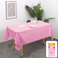 thumbnail image 1 of Disposable Tablecloth 54x72 Inch Plastic | Solid Color Party Table Cover | Waterproof, No Wash, Stain-Resistant | For Events, Picnics, Banquet | Pink, Purple, White, Beige, Blue, Red, Gray, 1 of 6