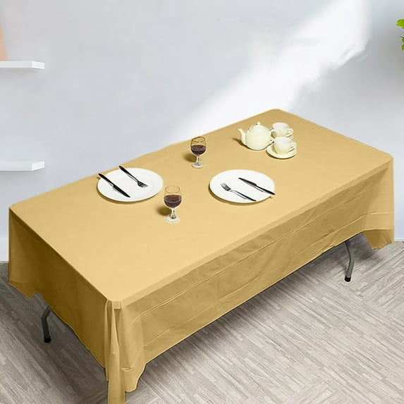Disposable Tablecloth Plastic Waterproof Oil Proof, Party Table Cover for Birthday Dessert Events, All Occasion Solid Color Plastic Cloth, Heavy Duty Spill Protection Table Cover