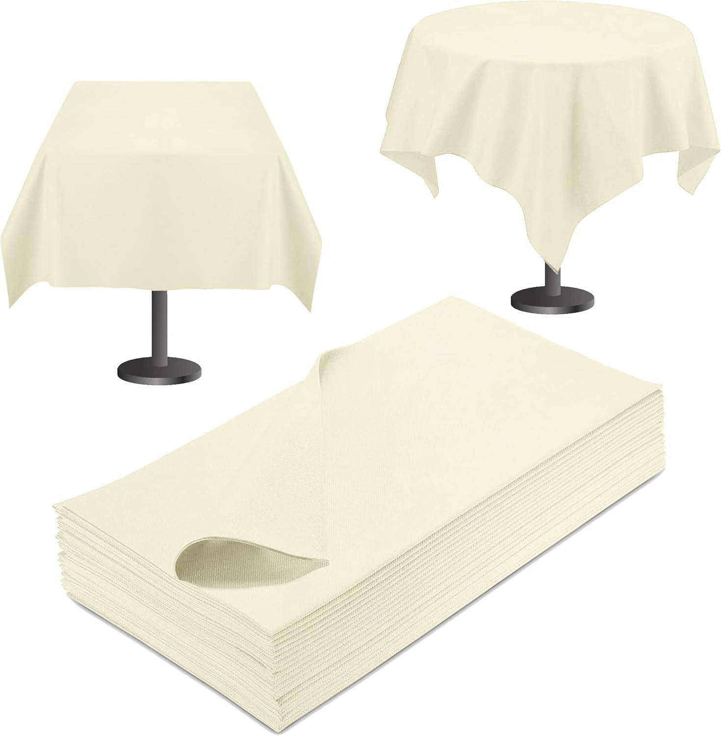 Disposable Tablecloth for Square Or Round Table, [20-Pack] 48