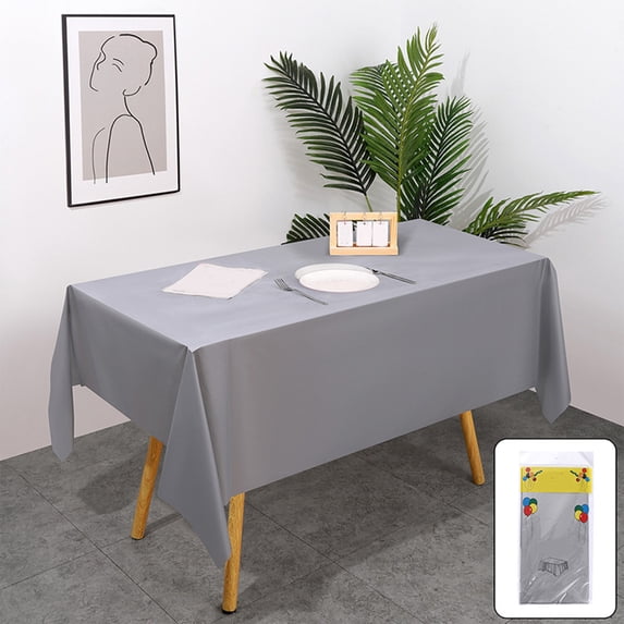 Disposable Tablecloths, Padded Party Table Cover for Picnics and Events, No Wash Waterproof Protection, Heavy Duty Spill Proof Plastic, Easy Clean Rectangular Design
