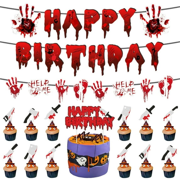 Disposable Tableware Set With Horror Bloody Handprints, Complete Plates Cups Napkins For Party, One-Time Use Convenient Supplies, Scary Atmosphere Decoration