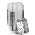 thumbnail image 1 of Disposable Takeaway Pan with Transparent Lid, Rectangular Aluminum Foil Tray, Tightly Sealed, 410ml Capacity, 1 of 6