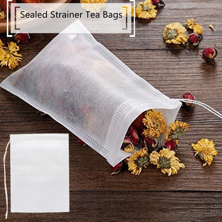 Disposable Tea Strainer Bags Empty Cotton Drawstring Sealed Strainer Tea