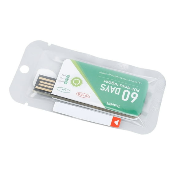 Disposable Temp Logger: USB PDF Data, 60,Day Recording, 0.5 Accuracy, Ideal For Sensitive Shipments