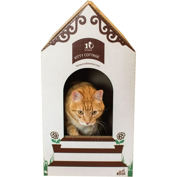 Disposable Ten Second Litter Boxes for Kitty/Cats (10 Count). Biodegradable Solution for Quick and Easy Disposal. Made of Recyclable Material. (10-Pack)