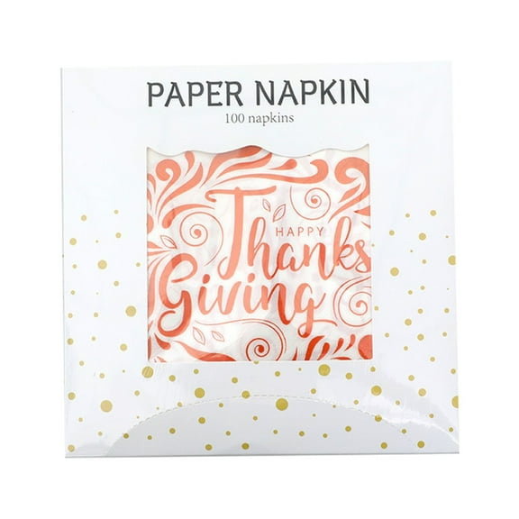 Disposable Thanksgiving Napkins Seasonal Pumpkin Maple Leaf Border Print Design Paper Tissue for Autumn Halloween Party Decorations Table Setting Festive Dinner Celebration Supplies
