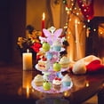 thumbnail image 1 of Disposable Three-Tier Paper Cake Stand with Cartoon Butterfly Design, Birthday/Wedding Dessert Table Display Tray, Weddings Home Gatherings Party Supplies, for Treats, Cupcakes & Snacks, 11.3*17.72in, 1 of 6