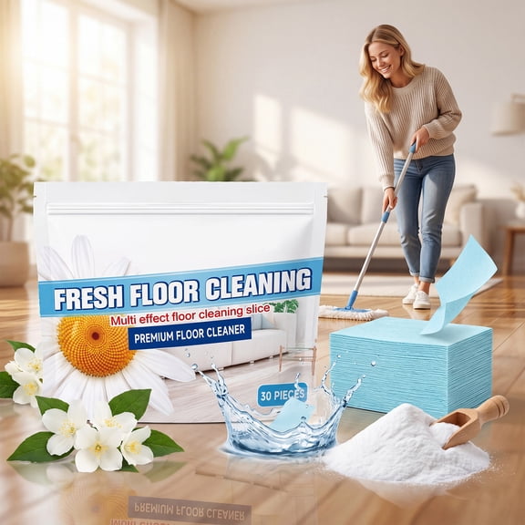 Disposable Tile Floor Cleaning Pads, 30 Count Multi-surface Mop Refills for Hardwood, Laminate & Vinyl, Quick Clean Home Sheets