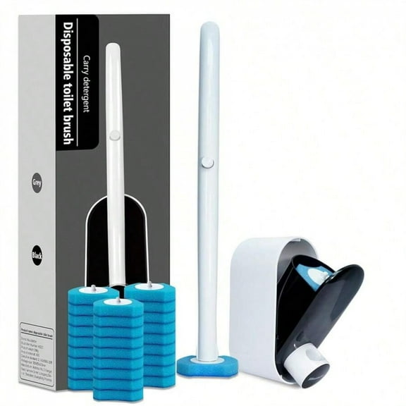 Disposable Toilet Brush Black Clean The Bracket Of The Bubble Toilet Brush And The Filling Pad With Toilet Cleaner