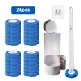 thumbnail image 1 of Disposable Toilet Brush Set with 24 Refills, Wall Mount Toilet Bowl Cleaning System, No-Touch Deep Clean Bathroom Toilet Scrubber with Holder, 1 of 7