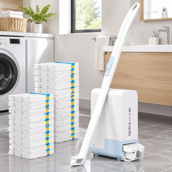 Disposable Toilet Brush Wand for Scrubbing Bubbles Flushable Refills