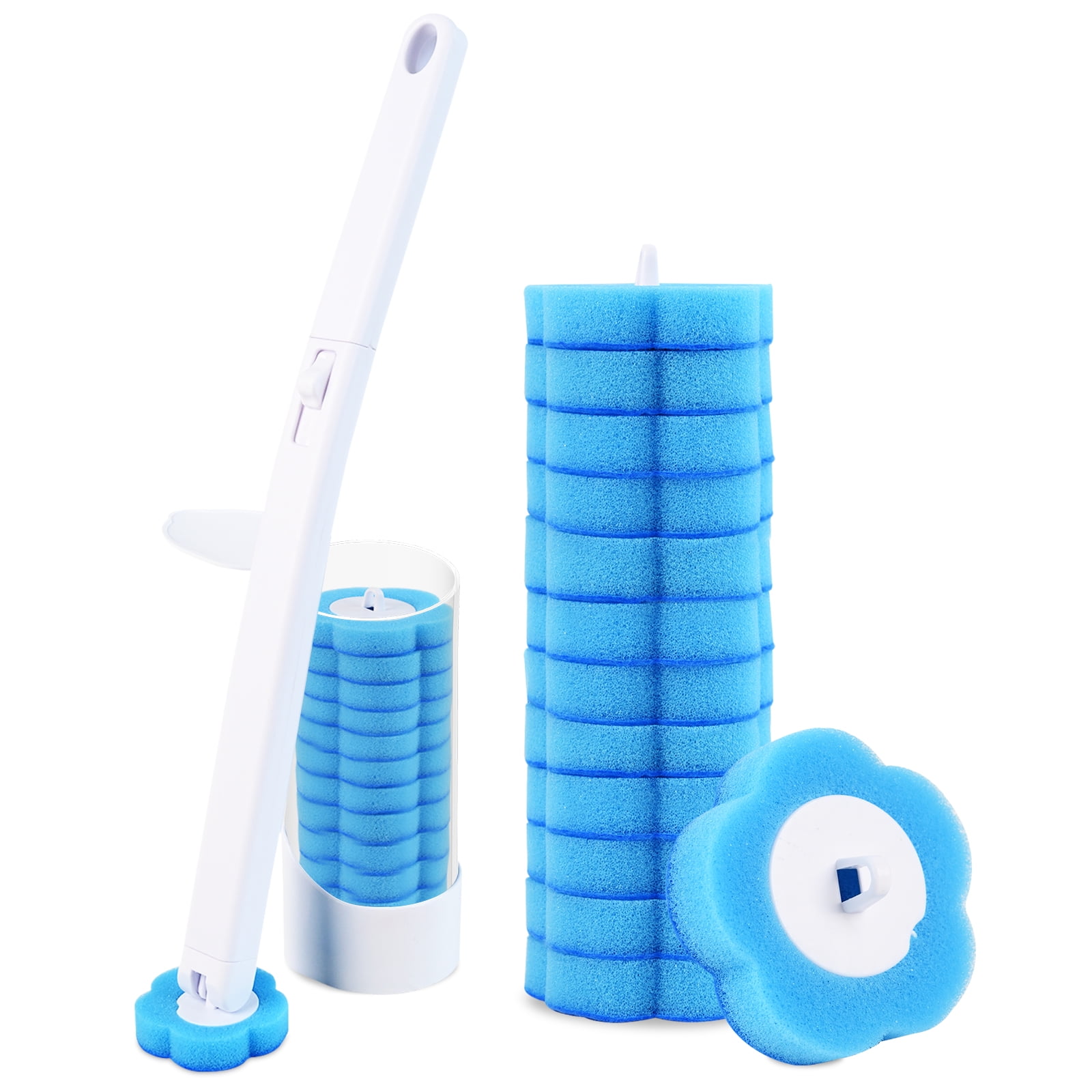 Kevinrooty 50PCS Disposable Crevice Cleaning Brush Tool kit, Disposable  Toilet Brush, Disposable Toilet seat Cleaner Tool (Blue)