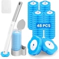 thumbnail image 1 of Disposable Toilet Brush with 48 Refills, Brushes and Holders, Wand Starter Kit, Wall Mounted Bowl Cleaner for Bathroom Maintenance, 1 of 4