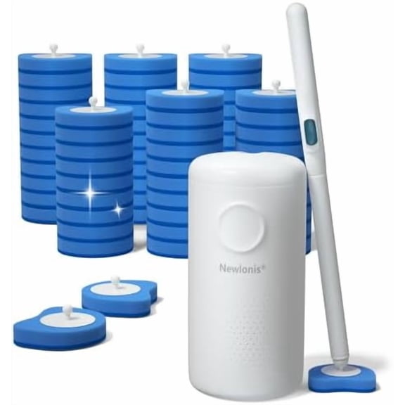 Disposable Toilet Brush with 64 Refills, Wall-Mounted Toilet Bowl Cleaning Wand, Toilet Brush and Holder Set$$Home Decor, Kitchen, & Other