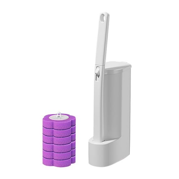 Disposable Toilet Brush with Refills, Wall-Mounted Cleaning System for Bathroom Bowls