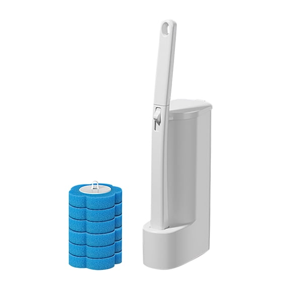 Disposable Toilet Brush with Refills, Wall-Mounted Cleaning System for Bathroom Bowls