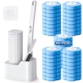 thumbnail image 1 of Skdwakiz Disposable Toilet Brush and Holder Set, Toilet Bowl Cleaner Wands with 40 Cleaner Refills & 1 Crevice Brush, White, 1 of 9