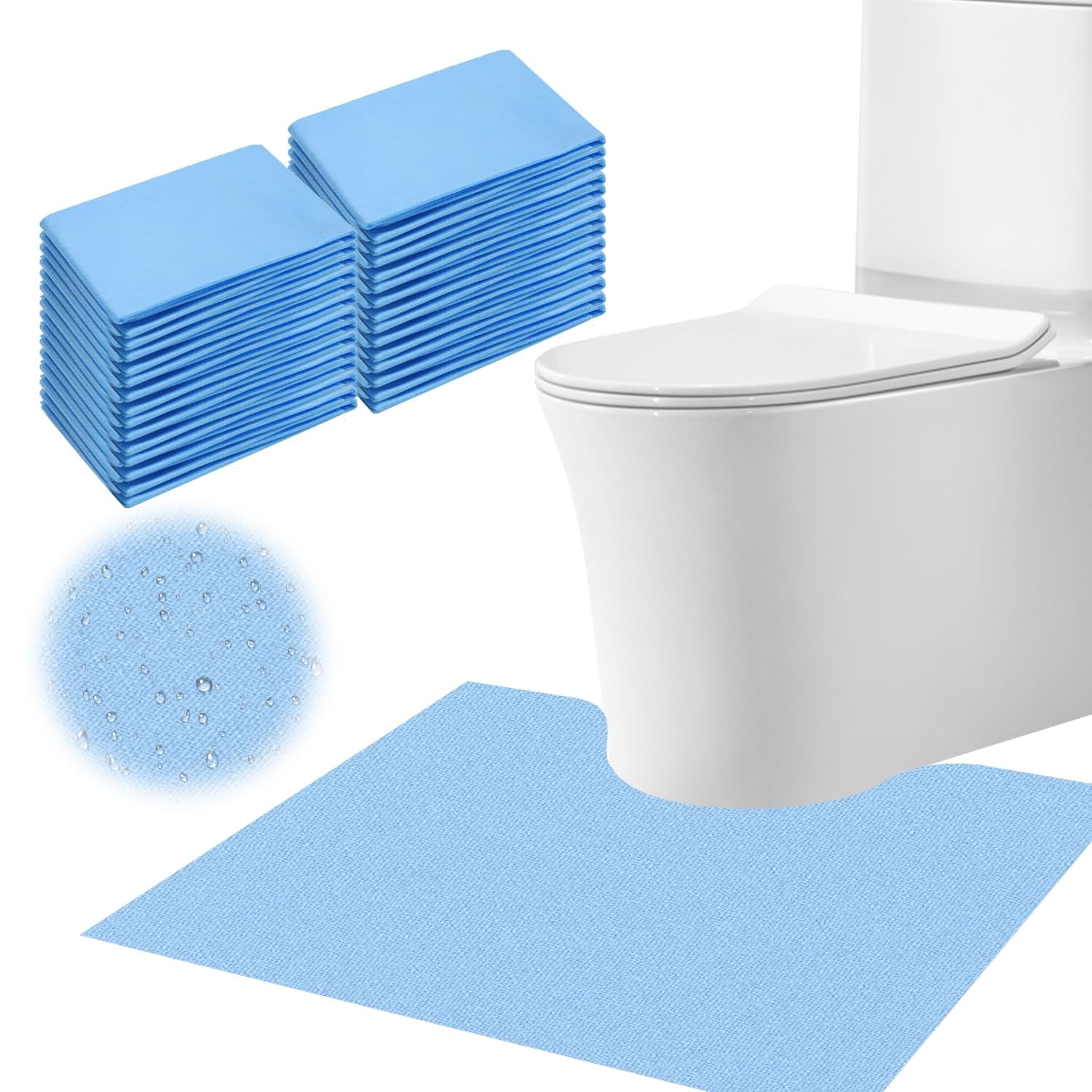Disposable Toilet Mats 24Packs, Non Slip Around Commode Potty Training ...
