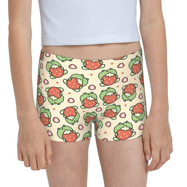 Easygdp Frog Hold Strawberry Girls Hipster Cotton Underwear Little