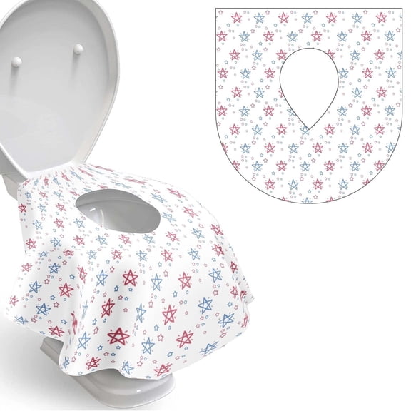 Disposable Toilet Seat Covers - 40 Pack - Waterproof, Ideal for Kids and Adults Extra Large, Individually Wrapped for Travel, Toddlers Potty Training in Public Restrooms (Five pointed star)