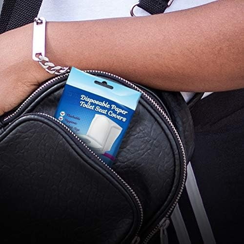 Disposable Toilet Seat Covers - Flushable Paper Travel Pack - 100 Count (10 Resealable 10-Packs) - Portable Potty Training & Bathroom Hygiene Essentials for Adults & Kids