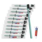 Disposable Toothbrush with Toothpaste Pack of 30,Green Individually Wrapped Manual Travel Toothbrush Kit in Bulk Toiletries for Adults,Kids,Hotel,Charity,Homeless,Nursing Home