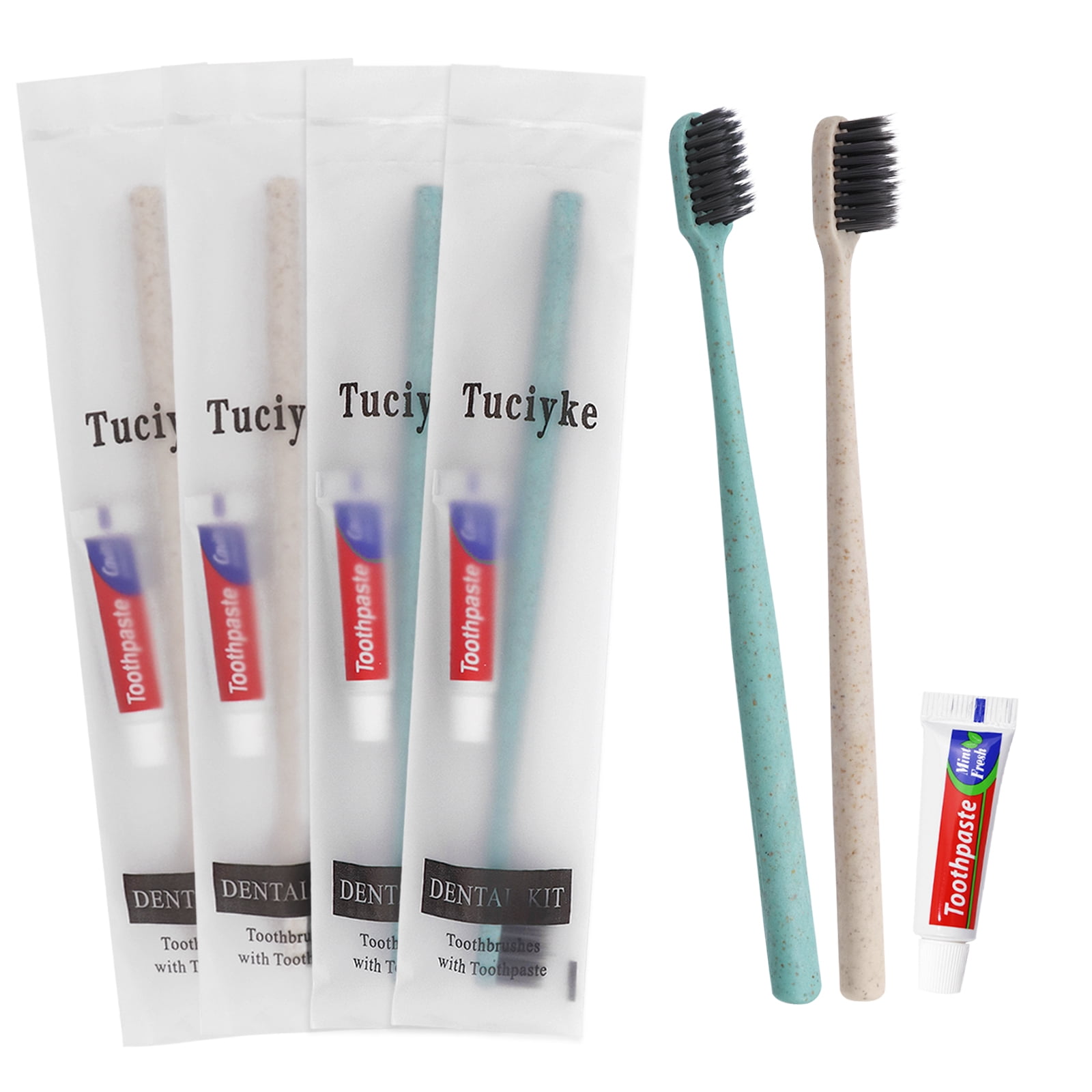 Disposable Toothbrush with Toothpaste Pack of 60,Individually Wrapped