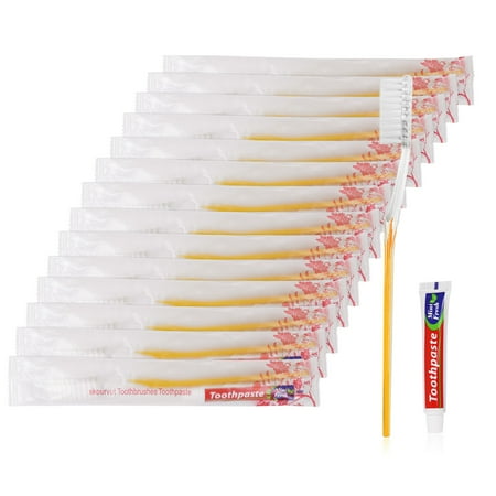Disposable Toothbrushes with Toothpaste Individually Wrapped Bulk Toothbrush and Toothpaste 10g for Homeless,Shelter,Air Bnb/Hotel/Guest Apartment 5 Colors (120Pack)