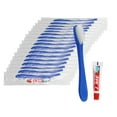 Disposable Toothbrushes with Toothpaste Mini,25 Pack Blue Manual