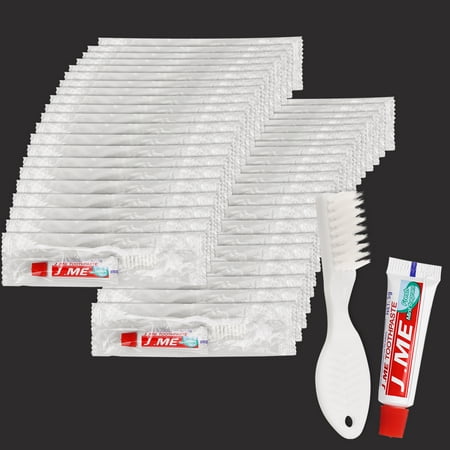 Disposable Toothbrushes with Toothpaste Mini,50 Pack White Manual Individually Wrapped Mini Disposable Travel Toothbrush Kit Bulk for Homeless,Psychiatric Hospitals,Charity,Shelter,Hotel