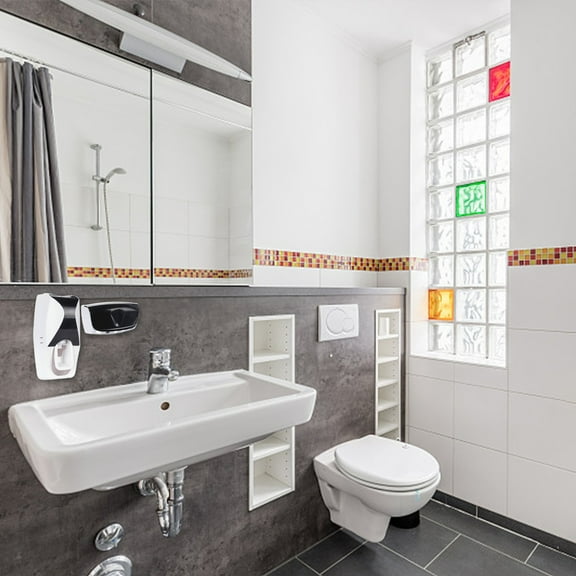 Disposable Toothpaste Dispenser & Toothbrush Holder - Hands-Free, Hygienic, No Waste, No Battery Needed, Holds 5 Toothbrushes, Automatic Pump for Any Toothpaste, Bathroom Organizer