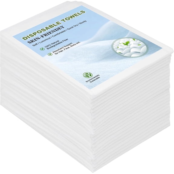 Disposable Towels 100 Count, 32"x16" Ultra Absorbent & Soft Disposable Towels, Single-Use Cleaning Towels, Suitable for , Salon, Travel, Comping, Gym, , Bulk Towel