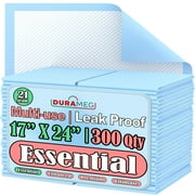 Disposable Underpads 17 x24  [300-Pads] Moderate Absorbency Chux Incontinence Bed Pads, Quilted Fluff, Large Packed 3 x 100 Per Case