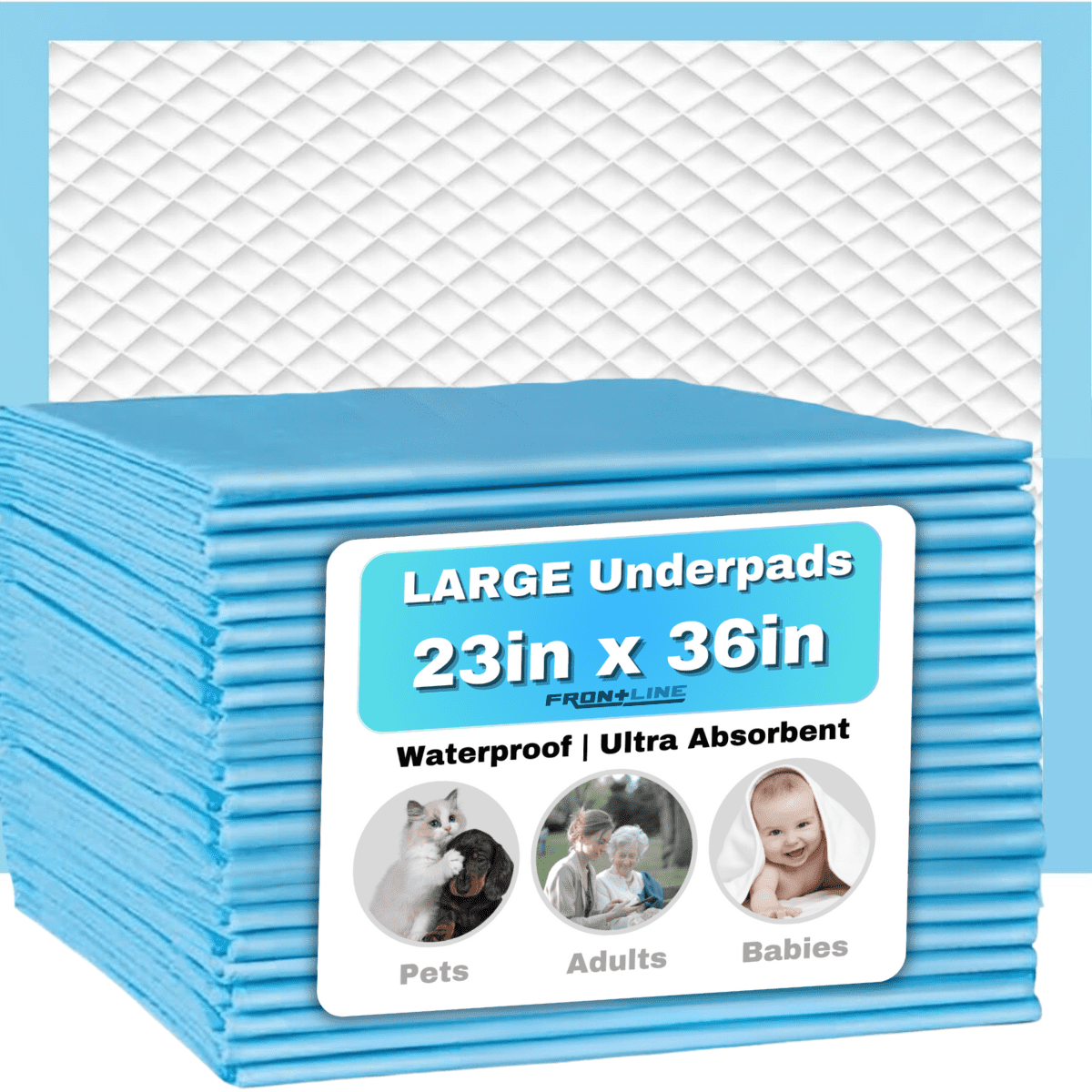 Disposable Underpads 23'' X 36'' (25 count) Super Absorbent Bed Covers, Dog Puppy Training