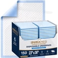 thumbnail image 1 of Disposable Underpads 23”x36” [150-Pads] Moderate Absorbency Chux Incontinence Bed Pads, Quilted Fluff, Large (Packed 3 x 50 Per Case), 1 of 8
