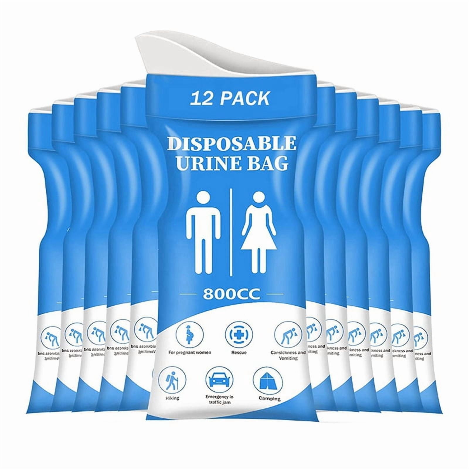 Disposable Urine Bag, 12 PCS Pee Bags for Travel for Women/Men, 800ML Emergency Portable Urinal Bag and Vomit Bags